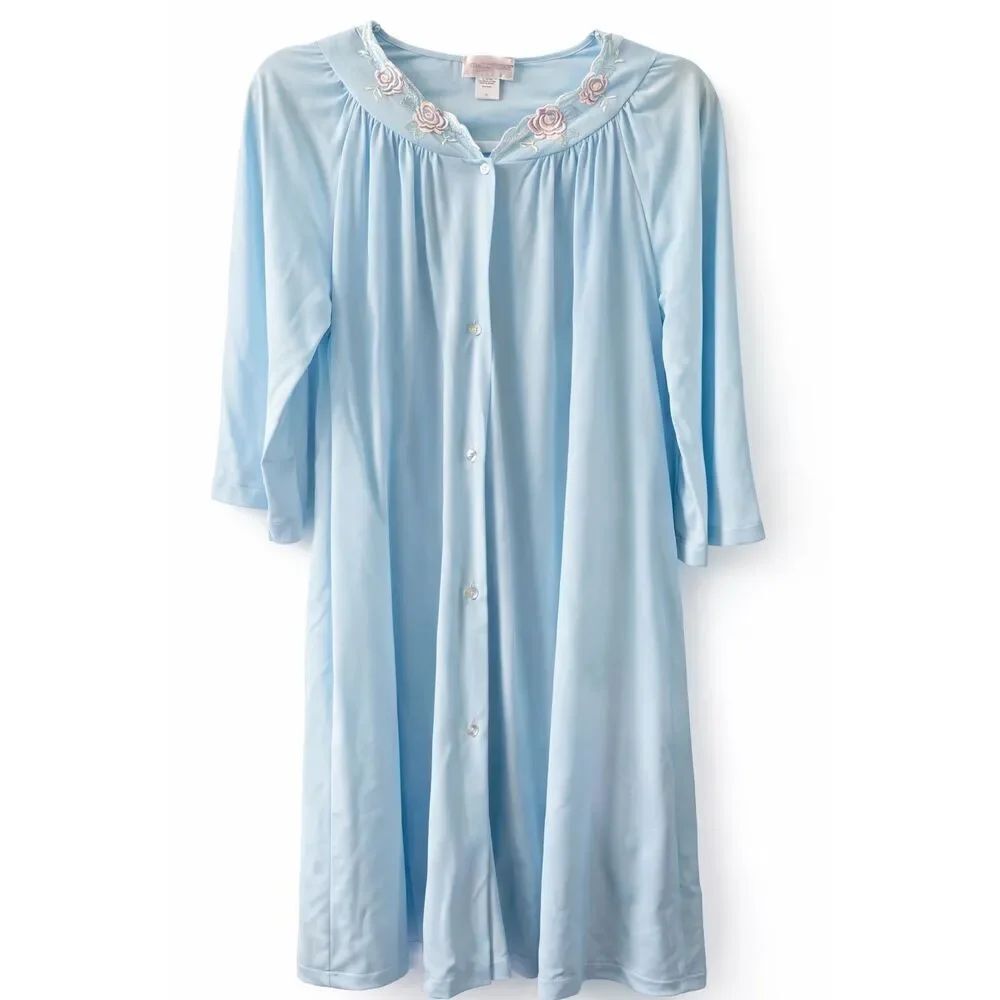 Shadowline Vintage Blue Nightgown Size Small